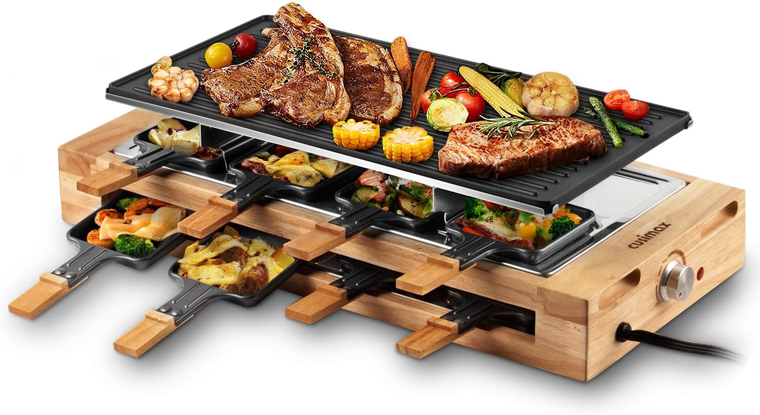 Raclette Grill Table - Indoor Grill, Raclette Table Grill, 1500W