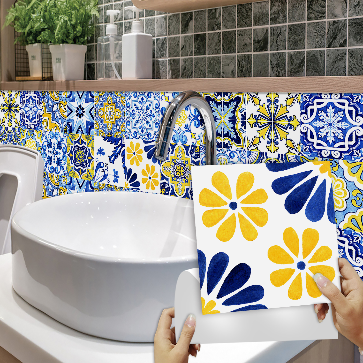 16pcs Blue Yellow Vintage Flor – Kitchen Appliances Vintage recenzja i cena