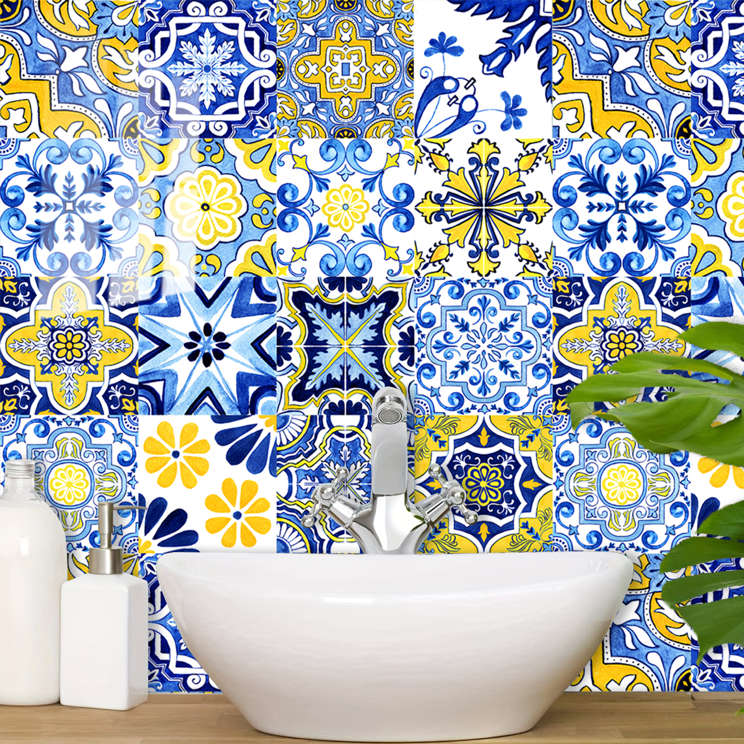 16pcs Blue Yellow Vintage Flor – Kitchen Appliances Vintage recenzja i cena