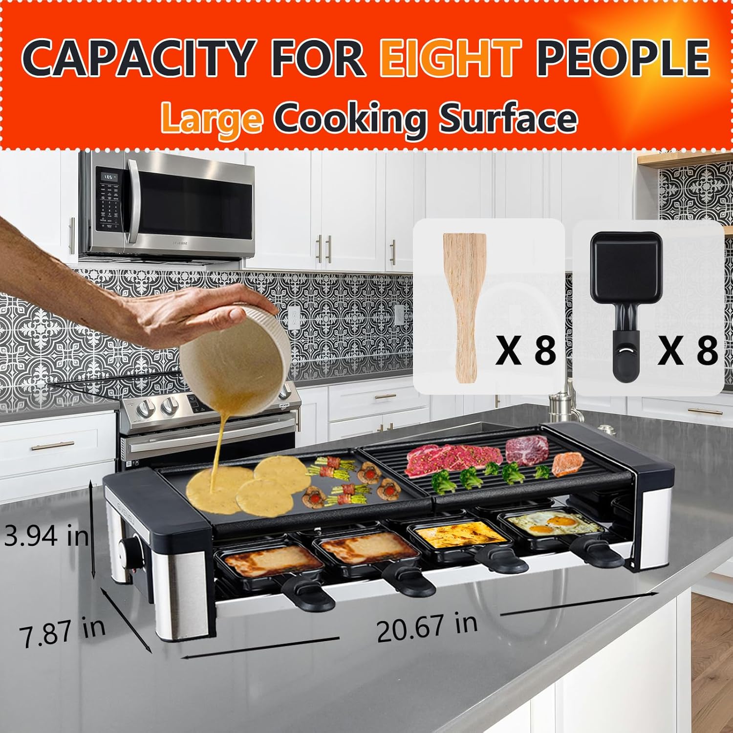 Raclette Grill 8 Person, 1200W – Raclette Grill Table recenzja i cena