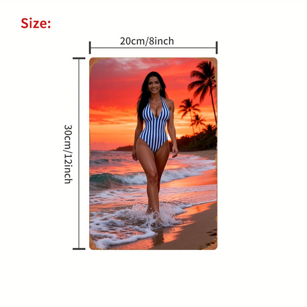 Retro Sunset Beach Girl Metal  – Kitchen Appliances Vintage recenzja i cena