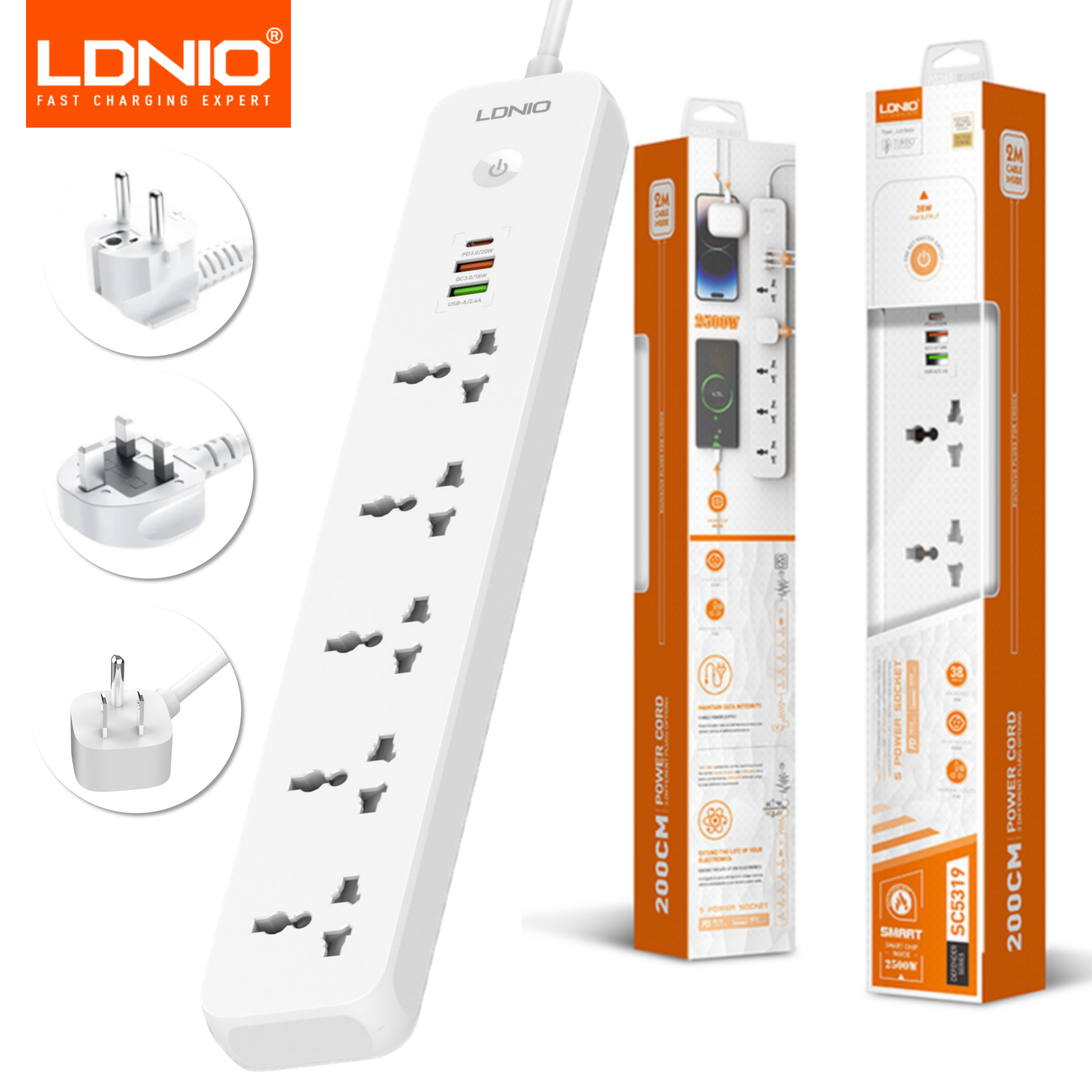 LDNIO 2500W Power Strip with 5 – Kitchen Appliances Uk recenzja i cena